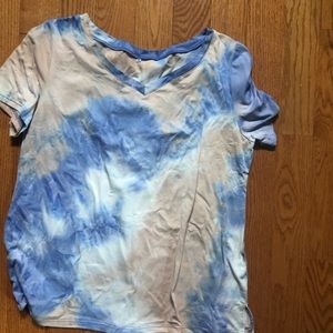Tie Dye V Neck Tee Shirt